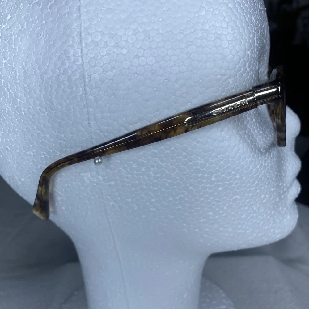 Coach Eyeglasses Frames HC6065 5287 Confetti Light Brown Gold Full Rim 49-17-135